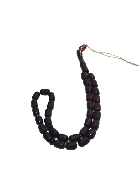 Kapsül Kesim Doğal Kaya Damla Kehribar Tesbih 33lük 10,5x7,30mm 14,30 Gram ürün görseli 1