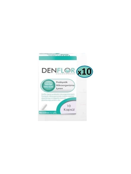 Denflor Probiyotik 10 Kapsül 10'Lu PAKET (SKT:06/2028) ürün görseli 1