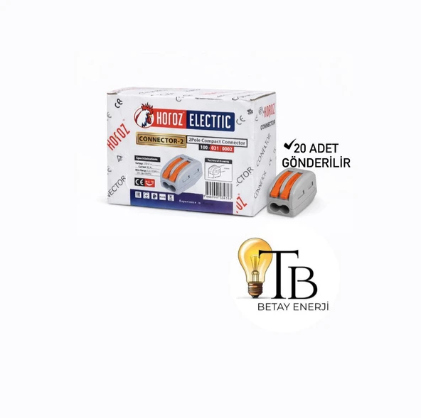 Horoz Electric Connector2 Klemens  2 Kutuplu (20Adet) ürün görseli 1