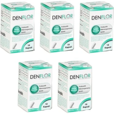 Denflor Probiyotik 10 Kapsül 5'Li PAKET (SKT:06/2028) ürün görseli 1