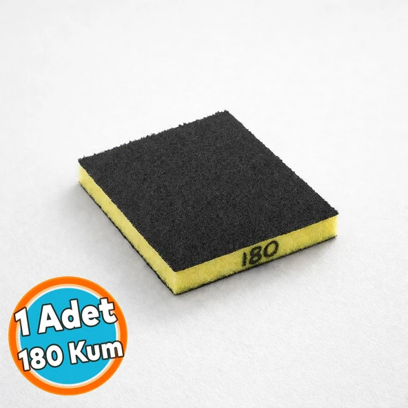 Sünger Zımpara 9.5 x 12.5 cm Takoz Blok Flex Taşlama Ahşap Yassı El Zımparası 180 kum 1 Adet ürün görseli 1