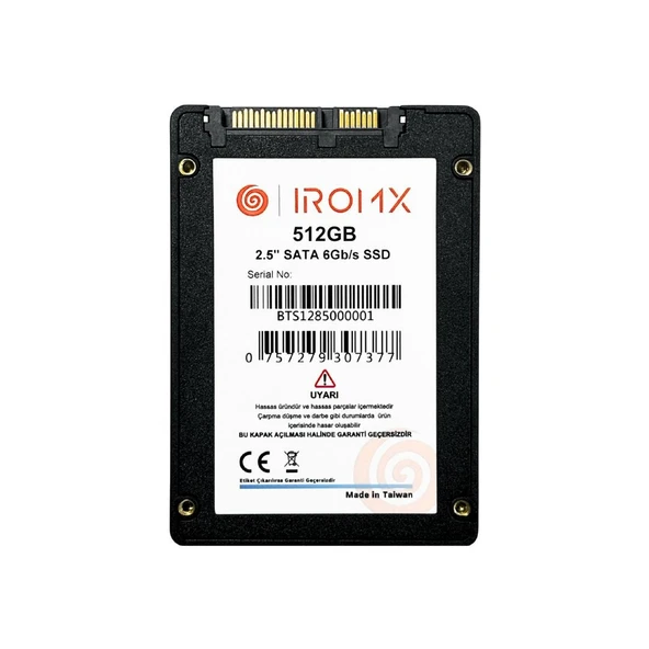 IROMX 512GB 500/480MB/s 2.5" SATA 3.0 SSD IR512GS3 ürün görseli 1