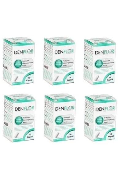 Denflor Probiyotik 10 Kapsül 6'Lı PAKET (SKT:06/2028) ürün görseli 1