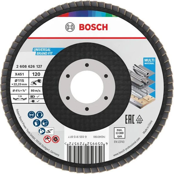 Bosch x451 Flap Disk 120K 115mm 60ad - Resim 2