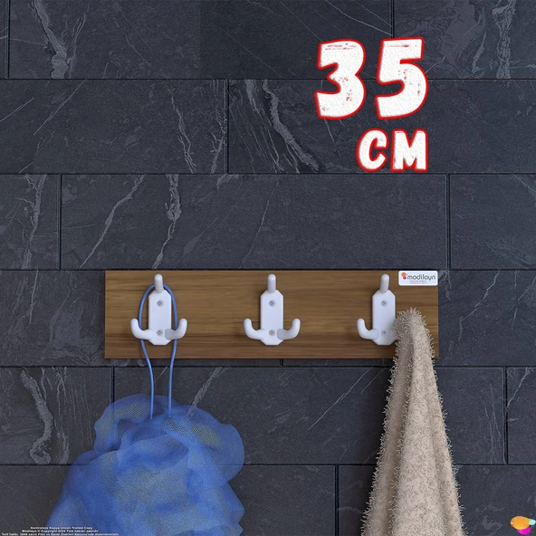 Modilayn ARI 9 Kancalı Banyo Askısı 3' lü Set 31,4x9,6 cm Şık Tasarım, Ekstra Düzen ve Yer Tasarrufu ürün görseli 1