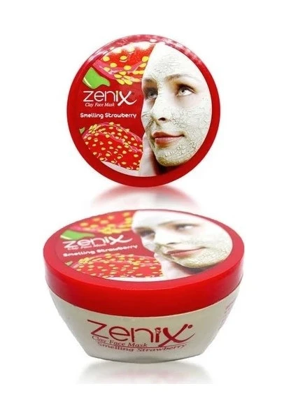 Zenix Çilekli Kil Maske 350 gr Tüm Cilt Tipleri İçin Leke Giderici Etkili Toz Maske ürün görseli 1