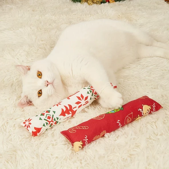 Periboia Yılbaşı Konseptli Hışırtılı Bez Kedi Oyuncağı ürün görseli 1