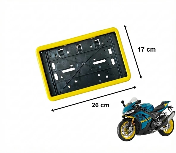 Çerçeveli Dikdörtgen Plakalık Plaka Altlığı Sarı 26X17cm 1 Adet ürün görseli 1