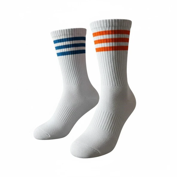 Unisex Tenis Çorabı 2’lü Set – Pamuklu, Nefes Alabilir, Günlük & Spor Kullanımına Uygun Beyaz Çorap ürün görseli 1