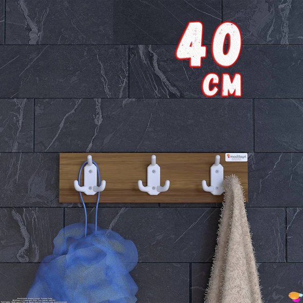 Modilayn ARI 9 Kancalı Banyo Askısı 3' lü Set 36,4x9,6 cm Şık Tasarım Ekstra Düzen ve Yer Tasarrufu ürün görseli 1