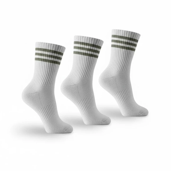 Unisex Tenis Çorabı 3’lü Set – Pamuklu, Nefes Alabilir, Günlük & Spor Kullanımına Uygun Beyaz Çorap ürün görseli 1