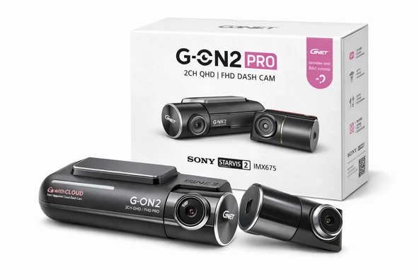 Gnet GON2Pro 2K QHD Wi-Fi 2 Kameralı Araç Kamerası ürün görseli 1