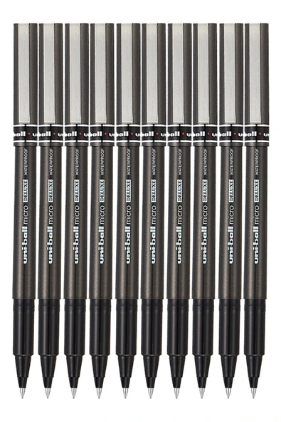 Siyah Pilot Kalem UB-155 Micro Deluxe 10 Adet Uniball Pilot Kalem 0.5 mm Roller Uçlu Pilot Kalem İnce Uçlu Likit Mürek ürün görseli 1