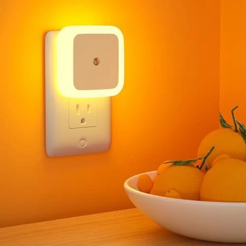 Fotoselli Led Gece Lambası, Amber Renk  Gece Otomatik Yanar Sabah Otomatik Söner, Gece Lambası, 1 Watt Amber Renk Led Gece Lambası ürün görseli 1