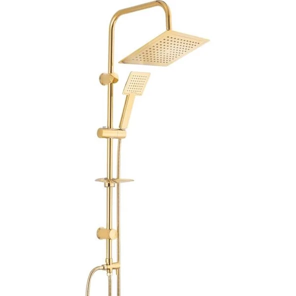 Golden Kare Krom Lüks Robot Yağmurlama Tepe Duş Seti ürün görseli 1