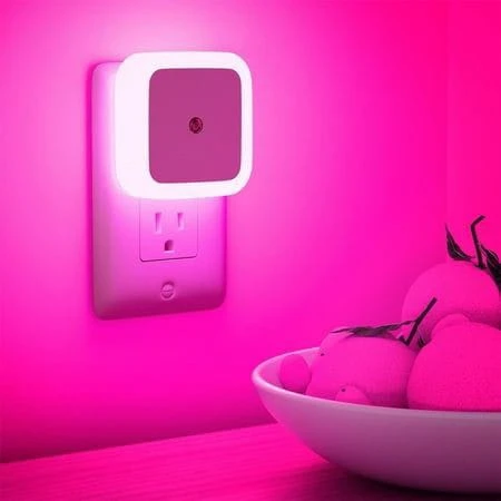 Fotoselli Led Gece Lambası, Pembe Renk Gece Otomatik Yanar Sabah Otomatik Söner,  Gece Lambası, 1 Watt Pembe Renk Led Gece Lambası ürün görseli 1