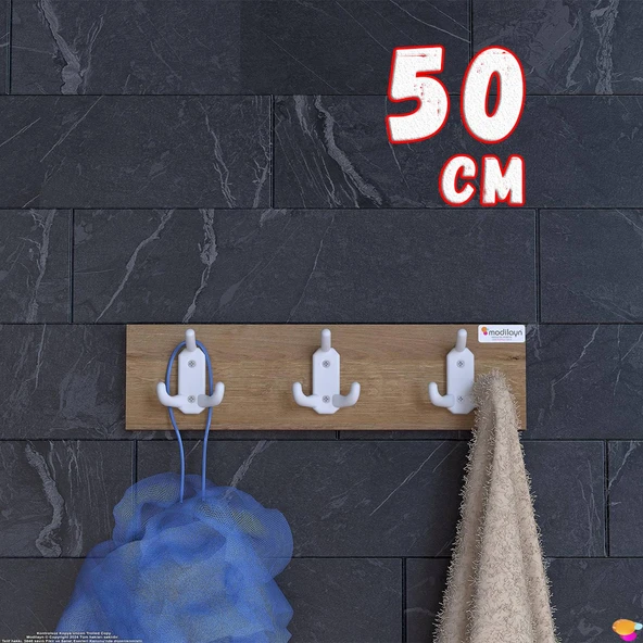 Modilayn ARI Serisi 9 Kancalı 3'lü Set (46,4x9,6 cm) Banyo Askısı | Ekstra Düzen ve Yer Tasarrufu ürün görseli 1