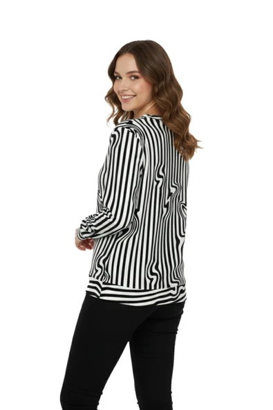 Kadın Sıfıryaka  Baskılı Bluz BGL-ST05110 - Resim 5