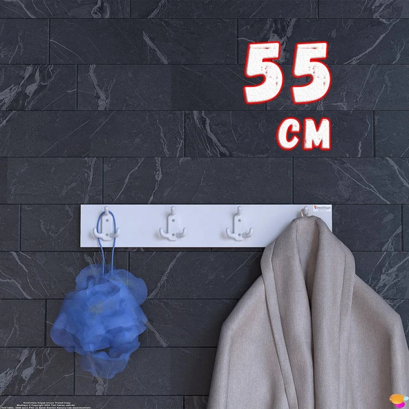 Modilayn ARI Serisi 12 Kancalı Banyo Askısı - 4'lü Set (51,4x9,6 cm) | Ekstra Düzen ve Yer Tasarrufu ürün görseli 1