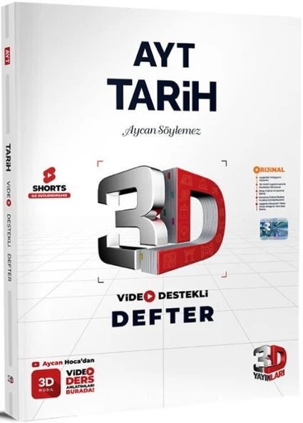 AYT Tarih Video Destekli Defter 3D Yayınları ürün görseli 1