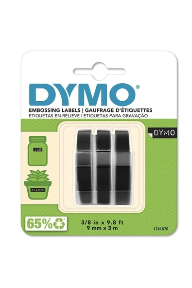 Dymo Kabartma Şerit Junior / Omega Siyah 3'lü - Resim 2