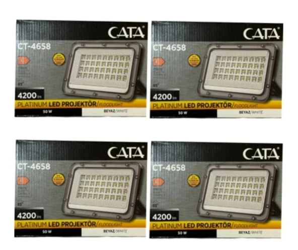 Cata CT-4658 50W 6500K (Beyaz Işık) Led Projektör (4 Adet) ürün görseli 1