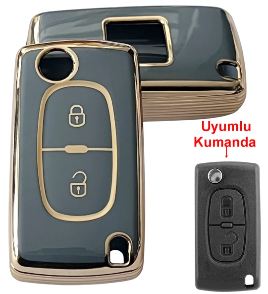 Partner Berlingo 207 307 407 C3 C4 C5 Uyumlu Kumanda Anahtar Kılıfı Oto Anahtarlık Turkuaz ürün görseli 1