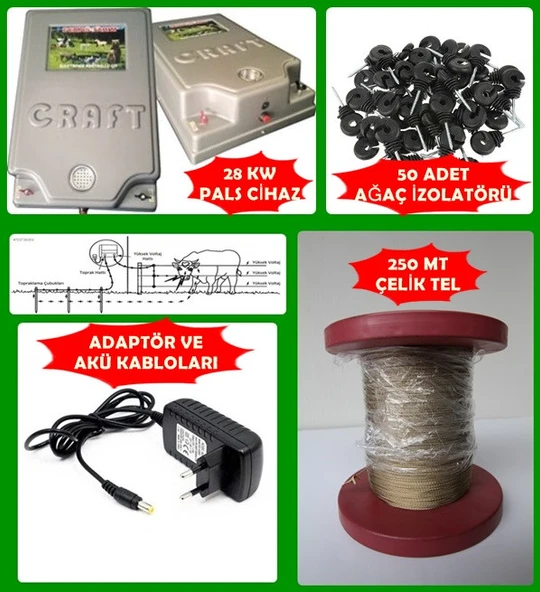 YAKLAŞIRKEN ÇARPAN 2.5 DÖNÜME GÖRE SET 28KW ÇELİK TELLİ DOMUZ KOVUCU AYI KOVUCU ürün görseli 1