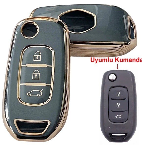 Megane 4 Clio 5 Kadjar Captur Logan Sandero Duster Uyumlu Kumanda Anahtar Kılıfı Oto Anahtarlık Turkuaz ürün görseli 1