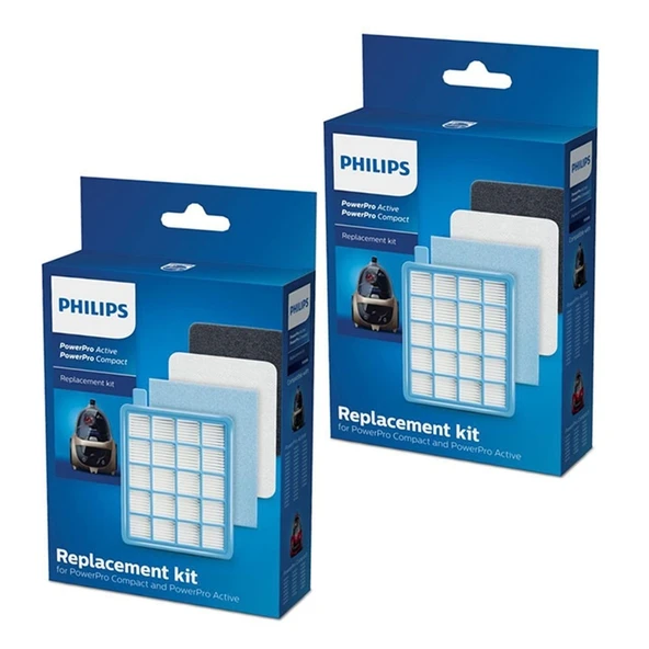 Philips İle Uyumlu FC 9531 PowerPro Active Süpürge 2 Kutu Filtre Seti ürün görseli 1