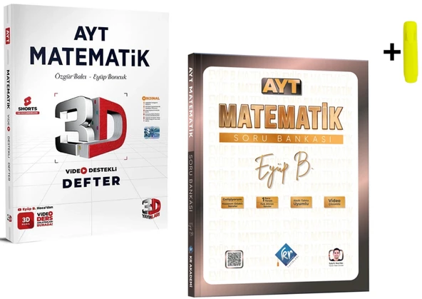 Eyüp B. AYT Matematik Video Defter Soru Bankası Seti 3D - KR Akademi Yayınları ürün görseli 1