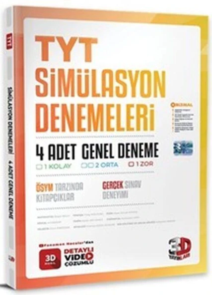 TYT 4 lü Simülasyon Genel Deneme 3D Yayınları ürün görseli 1