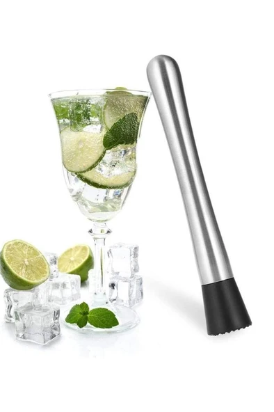 Paslanmaz Çelik Buz Kırma Ezme Çubuğu Mojito Kokteyl Yapma Tokmağı Nane Limon Meyve Ezici Muddler ürün görseli 1