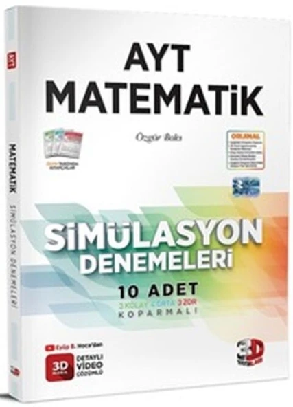 AYT Matematik Simülasyon 10 lu Denemeleri 3D Yayınları ürün görseli 1
