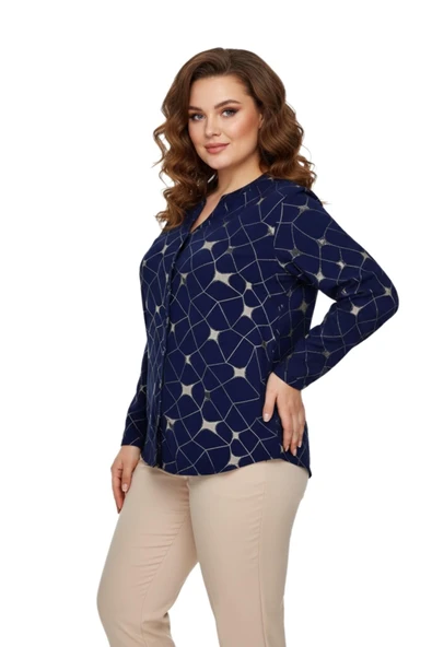 Kadın Düğmeli Modelli Bluz BGL-ST05117 - Resim 5