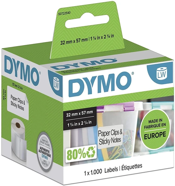 Dymo 11354 S0722540 Labelwriter Çok Amaçlı Etiket 32X57 MM 1000'li ürün görseli 1