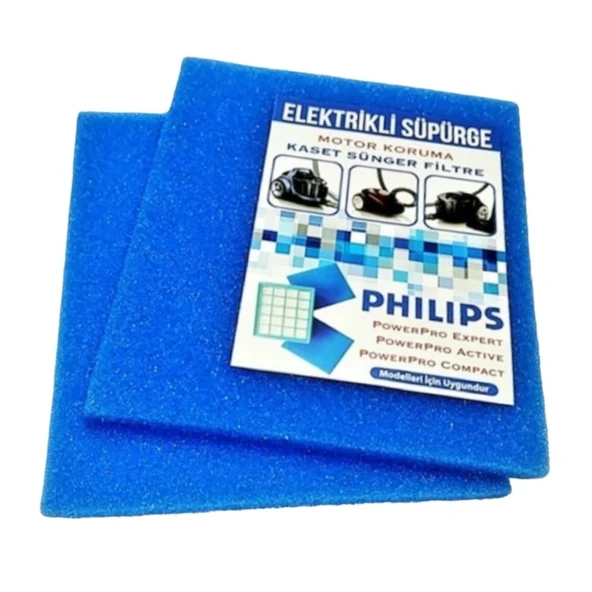 Philips İle Uyumlu FC 9542 PowerPro Active Elektrikli Süpürge Sünger Filtre 2 li ürün görseli 1