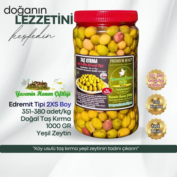 Taş Kırma Yeşil Zeytin Edremit Tipi 2XS Boy 1 Kg ürün görseli 1