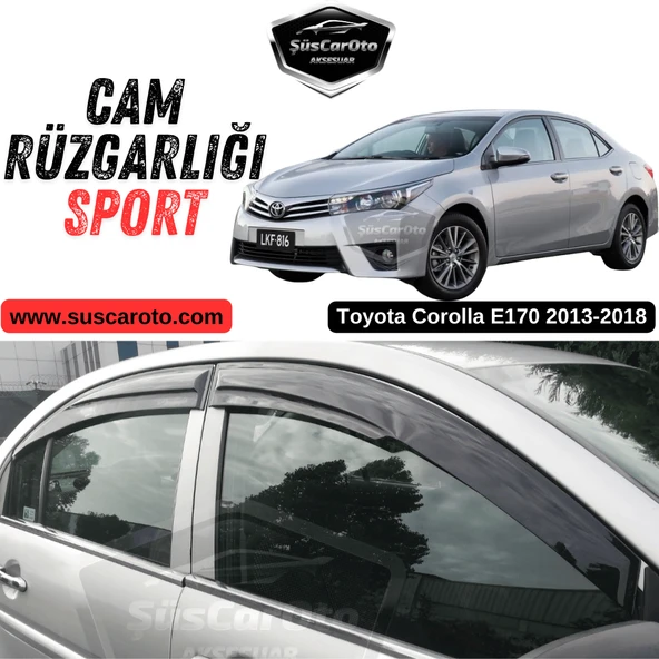 Toyota Corolla E170 2013-2018 Uyumlu Mugen Cam Rüzgarlığı Seti Piano Black 4'lü İthal Parlak Siyah ürün görseli 1