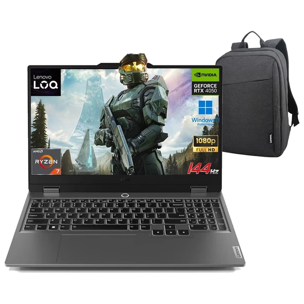 Loq 15ARP9 P6 83JC00FHTR Amd Ryzen 7-7435HS 16GB Ddr5 1tb SSD RTX4050 6gb 15.6'' 144Hz Full Hd WIN11 Pro Gaming Laptop Lenovo Çanta Hediyeli ürün görseli 1
