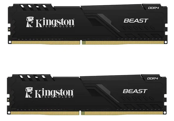 KINGSTON KF432C16BBK2/16TR Beast Black Dual DDR4-3200Mhz 16GB (2x8GB) C16 (16-18-18) 1.35 V Bellek ürün görseli 1