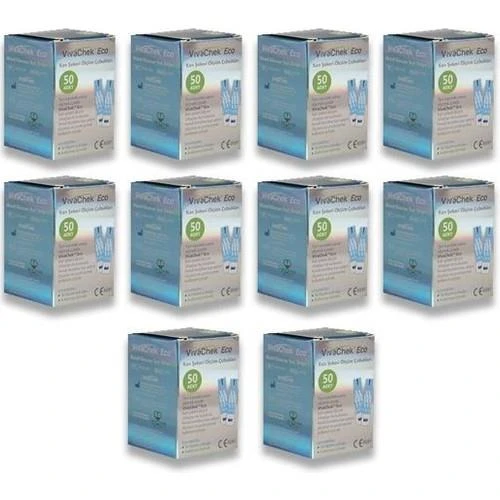 Vivachek Eco Seker Ölçüm Stribi 50 Adet 10'Lu PAKET (SKT:06/2027) ürün görseli 1