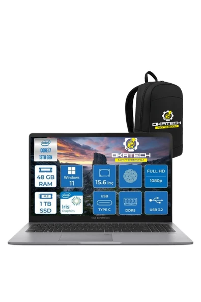 EXPERTBOOK P1503 INTELCORE I7-13620H 48GB RAM 1 TB SSD WİN11 PRO 15.6” FHD NOTEBOOK + OKATECH ÇANTA ürün görseli 1