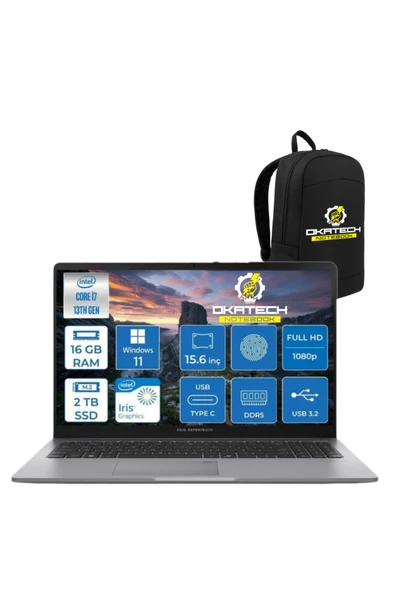 EXPERTBOOK P1503 INTELCORE I7-13620H 16GB RAM 2 TB SSD WİN11 PRO 15.6” FHD NOTEBOOK + OKATECH ÇANTA ürün görseli 1