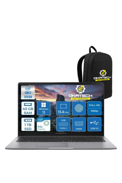 EXPERTBOOK P1503 INTELCORE I7-13620H 40GB RAM 1 TB SSD WİN11 PRO 15.6” FHD NOTEBOOK + OKATECH ÇANTA ürün görseli 1