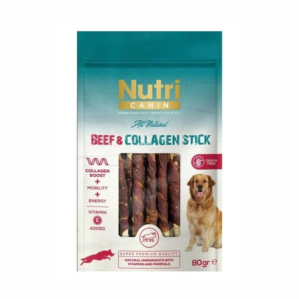 Nutri Canin Collagen Stick Biftek Eti Sargılı Kemik Köpek Ödülü 80 gr ürün görseli 1