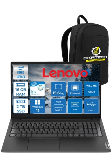 V15 G4 İNTEL i5 -13420H 16 GB RAM 2 TB NVM SSD 15.6 ” FHD WİN11PRO NOTEBOOK + OKATECH ÇANTA ürün görseli 1