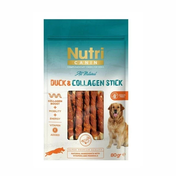 Nutri Canin Collagen Stick Ördek Eti Sargılı Kemik Köpek Ödülü 80 gr ürün görseli 1