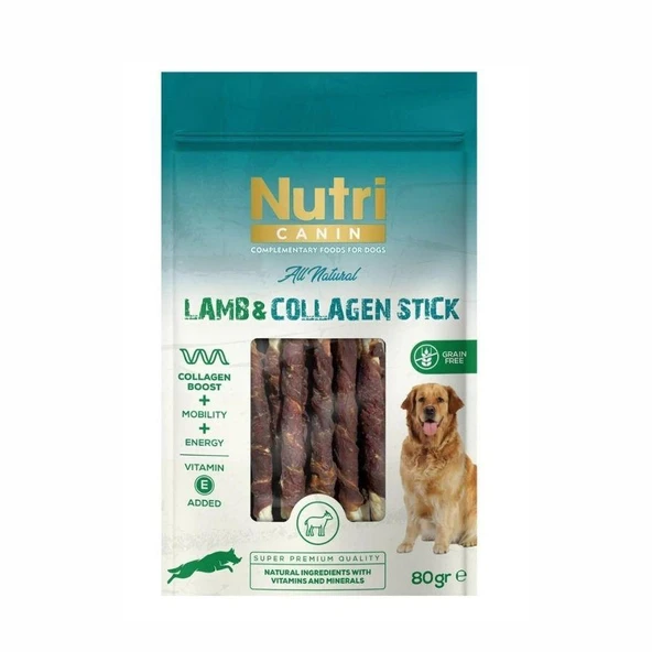 Nutri Canin Collagen Stick Kuzu Eti Sargılı Kemik Köpek Ödülü 80 gr ürün görseli 1