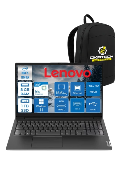 V15 G4 İNTEL i5 -13420H 8 GB RAM 1 TB NVM SSD 15.6 ” FHD WİN11PRO NOTEBOOK + OKATECH ÇANTA ürün görseli 1